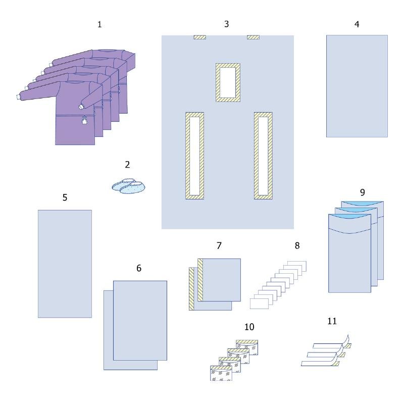 Комплект одягу та покриттів операційних для кардіологічних операцій №4 Taipan-Pharm стерильний